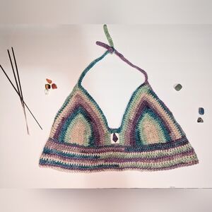 Handmade crochet festival crop top